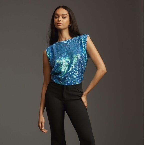 Anthropologie Pilcro Cashmere Sequin Sweater Vest NWT - Picture 3 of 10